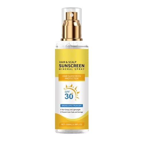 Spray de protección solar del cabelludo - Película protectora que protege el protector solar de cabelludo | Dejando residuos manteniendo protecciones UV no grasosas | Color del cabello de