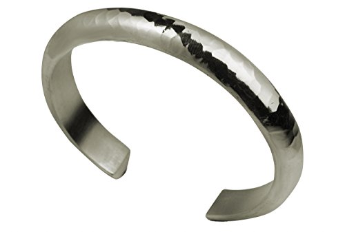 Preisvergleich Produktbild SILBERMOOS massiver schmaler Damen Armreif Armspange offen glänzend gehämmert 925 Sterling Silber