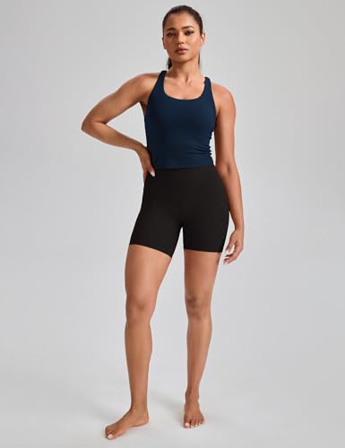Image of HeyNuts Longline Zeal Bras Medium Impact Wirefree Sports Bras Workout Crop Tank Tops with Removable Pads, A-D Cups