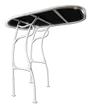 Make A Wake Marine White Powdercoat Heavy-Duty Boat T-Top Universal fit for Center Console Boat Folds