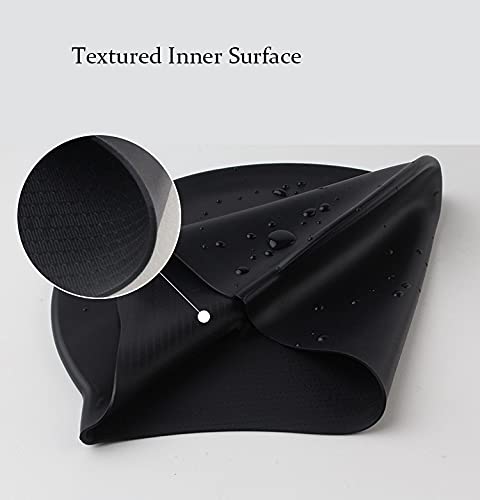 2 Stuks Zwemmen Cap, siliconen badmuts, Zwemmuts, Elastische Badmuts, Zwemmenmuts voor Vrouwen en Mannen - Waterdicht, Siliconen- Unisex zwemmen Cap, Unisex badmuts voor lang haar en kort haar - Image 4