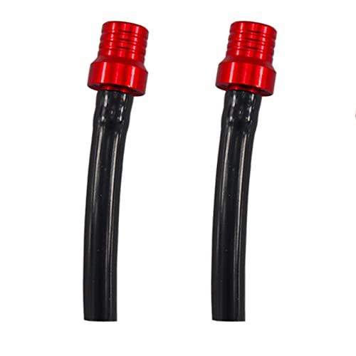 2Pcs Atv Gas Tank Vent Hose Air Vent Hose Gas Fuel Cap Universal Cnc Tube One Way Valve Aluminum Breather For 50Cc 70Cc 90Cc 110Cc 125Cc 150Cc 160Cc Motorcycle Atv Dirt Pit Bike,Red #TOP1