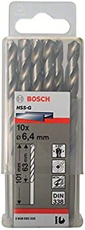 Bosch Professional 10 pcs. HSS-G Metal Drill Bit Set (for metal, Ø 1-10 mm, Robust Line, Accessory Drill Driver)