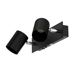 Ledscom.de Wandleuchte WAIKA 2-flammig Schwarz