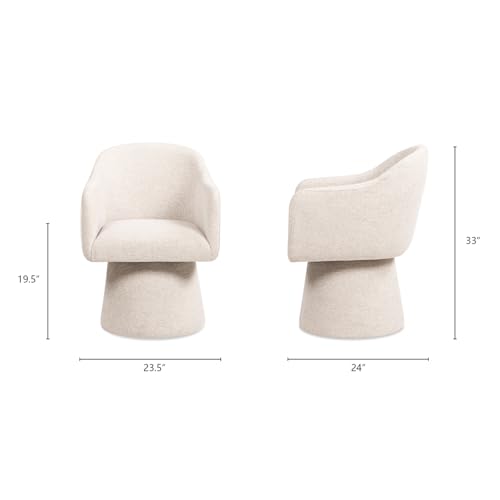 Jennifer Taylor Home Marcy Swivel Upholstered Dining Arm Chair, Simple Gray Chenille by Jennifer Taylor Home - Image 7