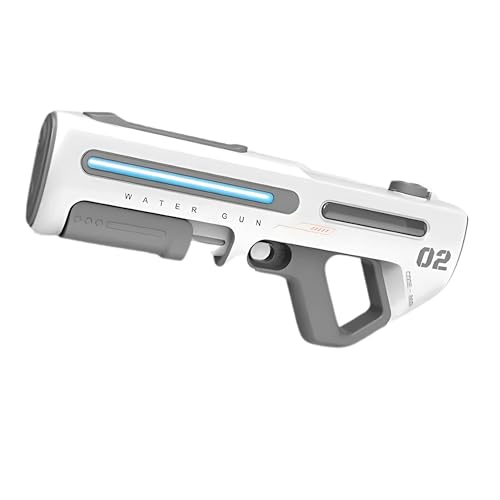 Image of Lumo Brilliant Toys Long-Range Dual Mode Electric Water Gun 350ml Automatic High-Pressure Blaster for Kids & Adults | Water Gun for Holi (White)