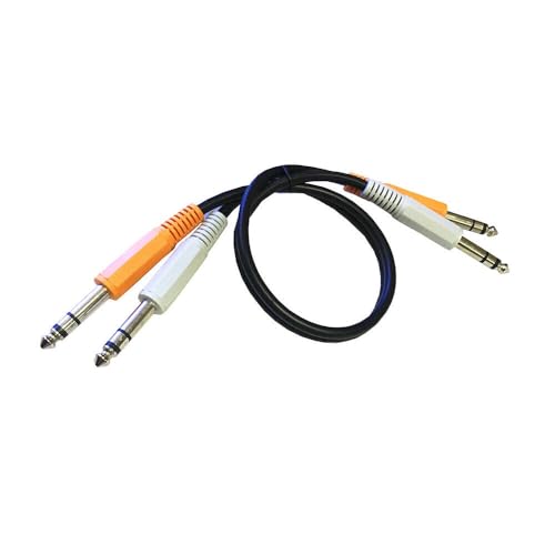 Cable adaptador estéreo de extensión de micrófono de audio macho a macho de 6,35 mm, 2 conectores jack de 1/4 pulgadas