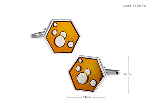 Mancuernillas hexagonales para novio Daesar amarillo miniatura 5