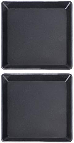 DOITOOL 2pcs Plant Saucer Plastic Plant Tray Flower Pot Saucer Square Saucer for Indoors Outdoor Garden Plant Container Accessories 4.9 Inch Black