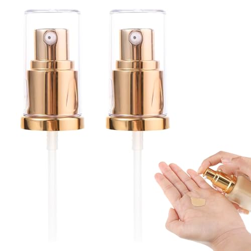 Ersatzspenderkopf Fundament, 2 Pack Foundation-Pumpe für Estee Lauder Double Wear Foundation, Ersatz-Fundament-Pumpe, Ideal für Make-up und Reisen(Gold)