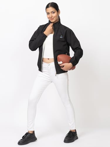 Image of Minter Full Sleeve Regular Fit Stylish Zippered with Pockets Solid Windcheater for Women