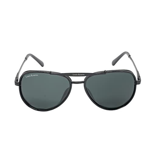 Image of Louis Kouros Cherokee Aviator Classic Trendy 4414 sunglasses | Mirror Lens | 400 UV Protected | For Men's Women's | Medium | 58mm Lens Width