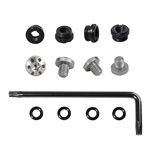 Cool Hand 1911 Grip Screws & Bushings For 1911 Full Size, Compact/Officer Pistol Grips, 0.16''Slim Size, T10 Torx Key, 4 O Rings, Stainless Steel Silver Screws, 1911S-Bush-Scrs #TOP1