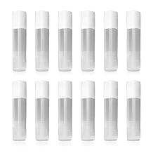 Lip Balm Empty Container Tubes 3/16 Oz 5.5ml, Pack of 12; Natural Translucent Color