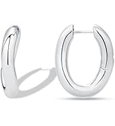 Apsvo Chunky Hoop Earrings for Women Girls, 18K Gold Huggies Hoop Earrings Lightweight Hypoallerg...