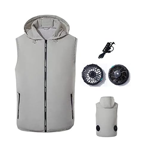 Roupas portáteis condicionadas de verão, melhor colete de resfriamento para trabalhadores, colete de ventilador, jaqueta de bicicleta condicionada escondida para pesca, construção, cinza, XGG