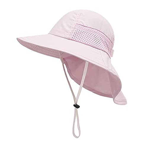 Kids Sun Visor Hat Cap Fisherman Hat with Neck Flap Wide Brim UPF 50+ Travel Beach Fishing Hats for Boys Girls2