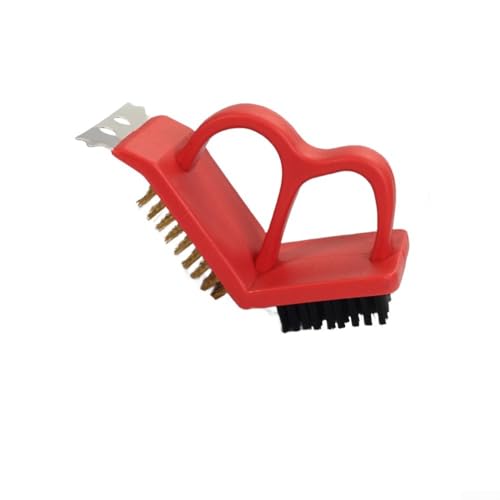 Brosse de barbecue en fil de cuivre et poils en plastique pour un nettoyage en profondeur des grills, casseroles, bols et assiettes dans la cuisine ou en extérieur