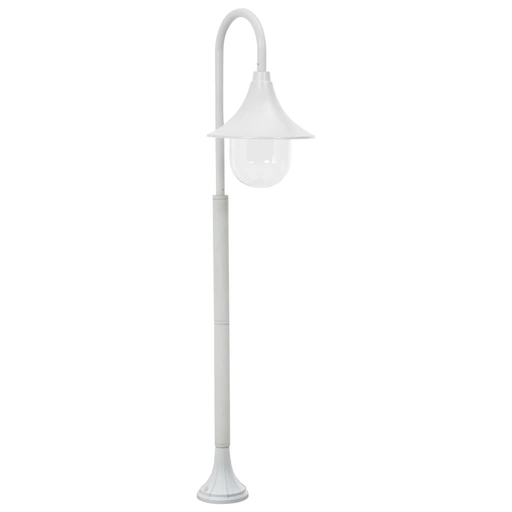 vidaXL Lampione da Giardino E27 in Alluminio Bianco Luce da Esterno Lanterna