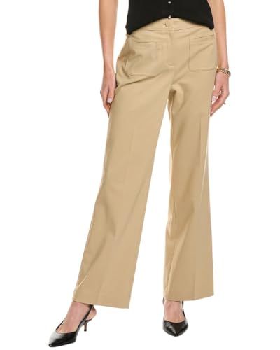 Anne Klein Women's High Rise Fly Front Patch Pocket Flare L
