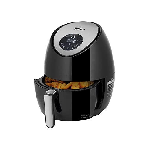 Fritadeira air fry, Digital inox, 3.2L, Preto, 110v, Philco