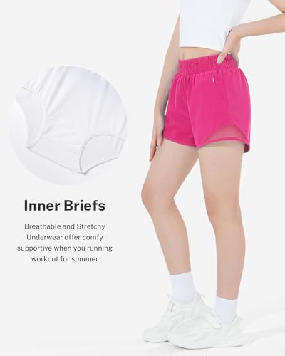 HASMES Girls Athletic Shorts with Zip Pockets Lightweight Running Soccer Shorts for Kids 5-14Y4