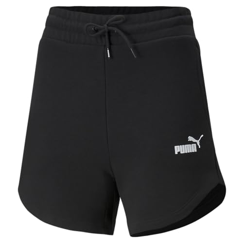 Image of Puma Women's ESS High Waist Shorts | Comfortable Cotton-Blend High Waist Knitted Shorts for Women | Ribbed Waistband | Ideal for Gym, Travel & Everyday Wear