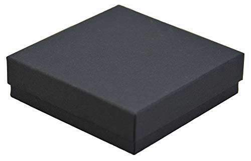 Jpb Matte Black Cotton Filled Jewelry Box #33 (Case Of 100) 3.5 Inches X 3.5 Inches #TOP2