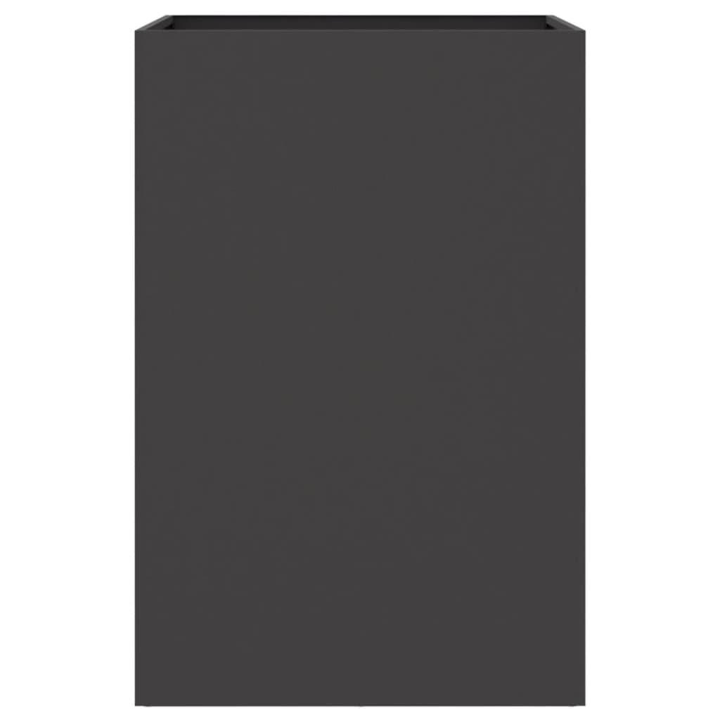 vidaXL Jardinière, Bac à Fleurs, Pot de Plantes, Boîte à Fleurs, Jardinière Surélevée de Jardin Patio Terrasse, Noir 52x48x75 cm Acier