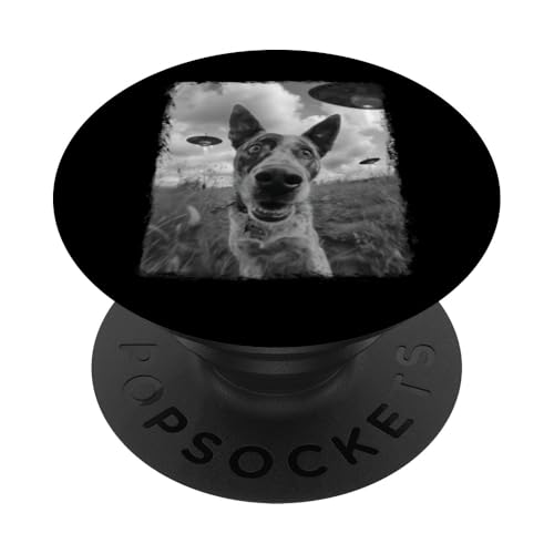 Australian Cattle Dog Dog UFO Alien Selfie Extraterrestre PopSockets PopGrip Intercambiabile