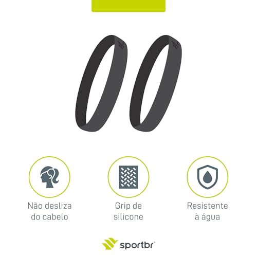 Faixa de Cabelo com Silicone 2 unidades Pretas - SPORTBR