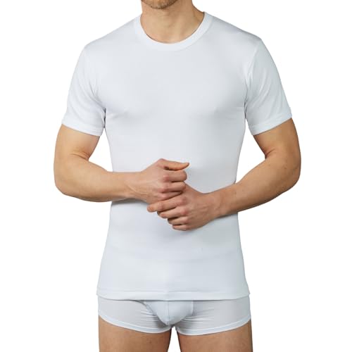 Magliette Tinta Unita Cotone T Shirt Uomo Bianca Basic Maglia Uomo - Foto 2