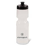 Stansport Bike Bottle, 26 oz, Clear/Black, 2.75' L x 2.75' W x 8.75' H