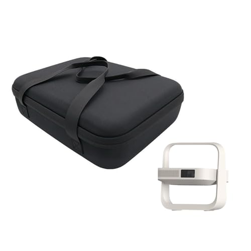 rokeblau Weiche Aufbewahrungstasche den tragbaren Projektor für XGIMI Elfin Flip – tragbare, Dicke Aufbewahrungstasche mit verstellbarem Schultergurt, Netztaschen-Design für Zubehör (Hartes Schwarz)