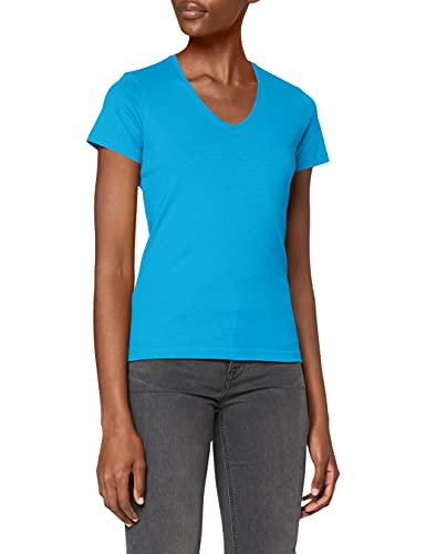 Stedman Apparel Women's Classic-T V-Neck/ST2700 Regular Fit Short Sleeve T-Shirt, Ocean Blue, Size 16 (Manufacturer Size:X-Large)