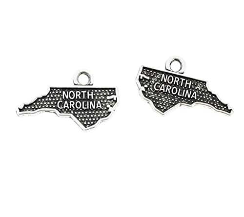 Bohemian Findings 4 North Carolina State Antique Silver Tone Charms
