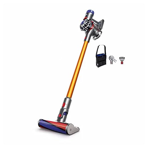 Dyson V8 Absolute Cordless Stick Vacuum Cleaner I Bagless I HEPA Filter I Rotating Brushes I Telescopic Handle I Direct-Drive Cleaner Head I Up to 40 Min Runtime I Yellow + Clean & Carry Kit