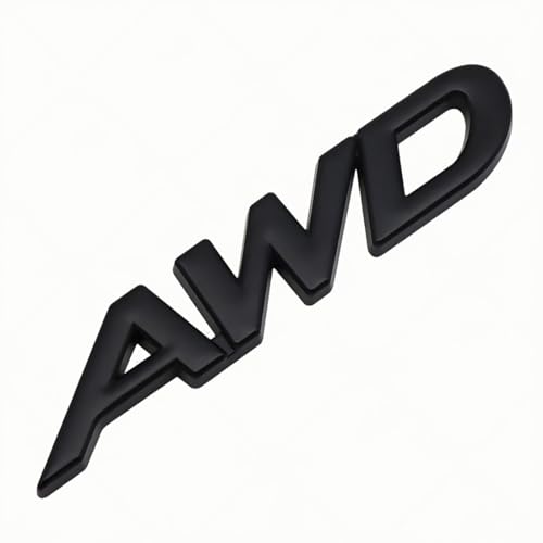 Image of 1x Metal AWD Letter Logo Emblem Badge Fits for Auto Car Trunk Large All Wheel Drive Decals (Matte Black)