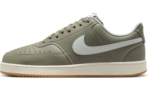NIKE Herren Court Vision Low Sneaker, Light Army/Light Silver/Sail, 42 EU