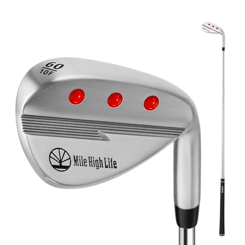 Mile High Life Golf Wedges | Sand Wedge | Beginner’s Golf Gap Wedge with Rubber Grip | Entry Level Lob Wedge Golf Clubs for Men & Women | 60 Degree Wedge Right Hand