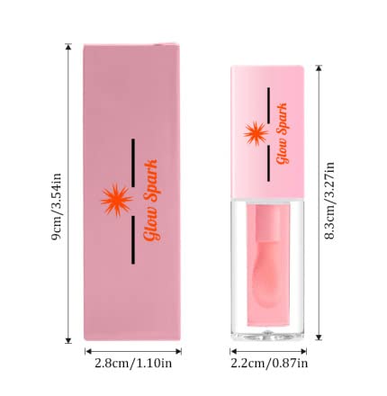 Miniatura 3 de Glow Spark - Aceite hidratante de tinte labial con aceites esenciales y vitaminas para un brillo caliente y natural, relleno de labios y maquillaje