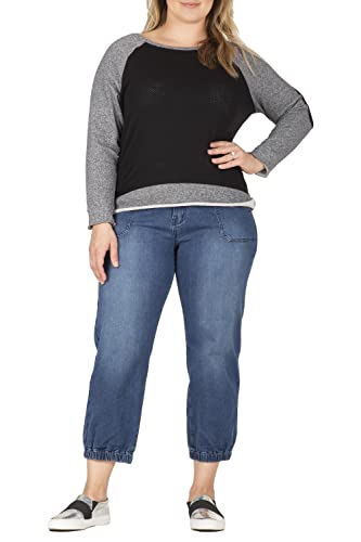 Standards & Practices Women's Plus Size Tencel Rib Cuffs Jogger Jeans4