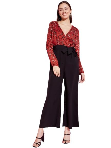 kassually Jumpsuits for women Casual Women Red & Black Printed Basic Jumpsuit-picture-18
