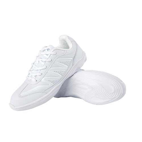 TAILORIA Cheer Shoes Girls-White & Black Cheerleading Dance Sneakers for Competition Sport Training