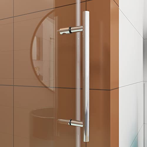 Frameless Sliding Shower Door, 56"-60" Wide, 76" High, 3/8" (10Mm) Clear Tempered Glass, Noiseless, Waterproof Bathroom Shower Door, Brushed Nickel Finish Ss04 #TOP2