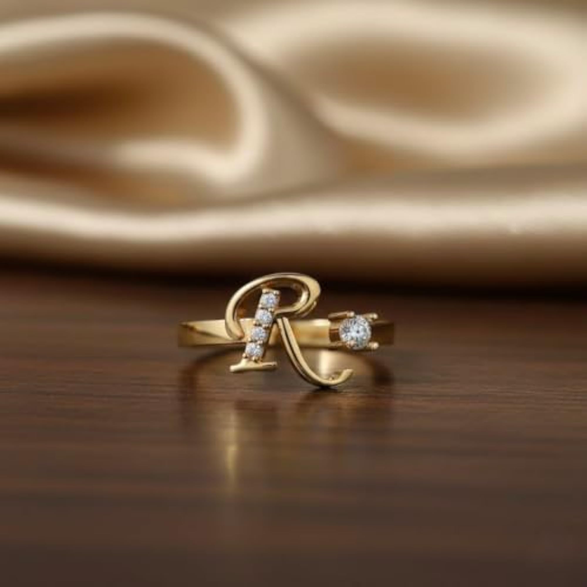 Women's G Letter Adjustable Finger Ring, Minimalist Initial Design