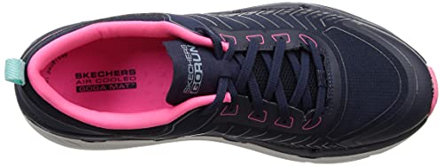 Tênis Max Cushioning Premier-Fast A, Skechers, Feminino, Azul Escuro / Rosa Choque, 36