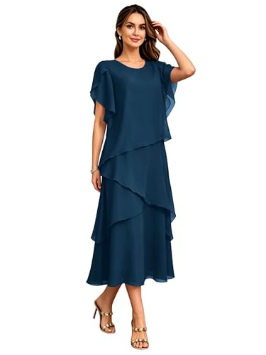 A-Line Mother of the Bride Dresses Plus Size Chiffon Petite