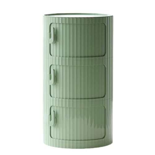 SMGCEHC Stackable Round Nightstand with Storage, Modular Bedside Table with