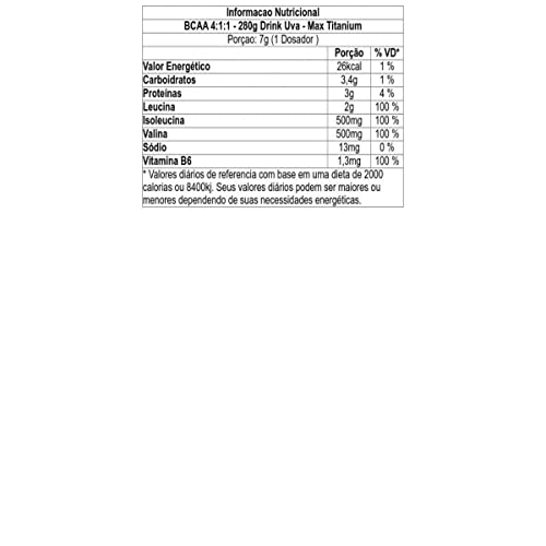 Max Titanium Bcaa 4: 1: 1 - 280G Drink Uva -